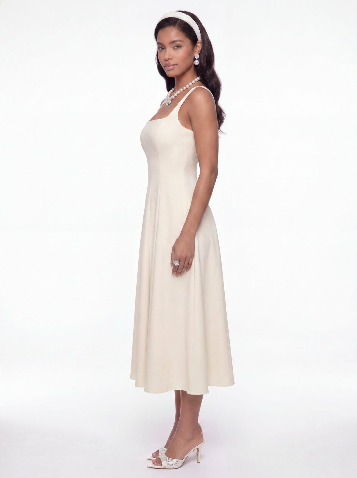 Delilah Cut Out Back Champagne Dress - Nana Jacqueline