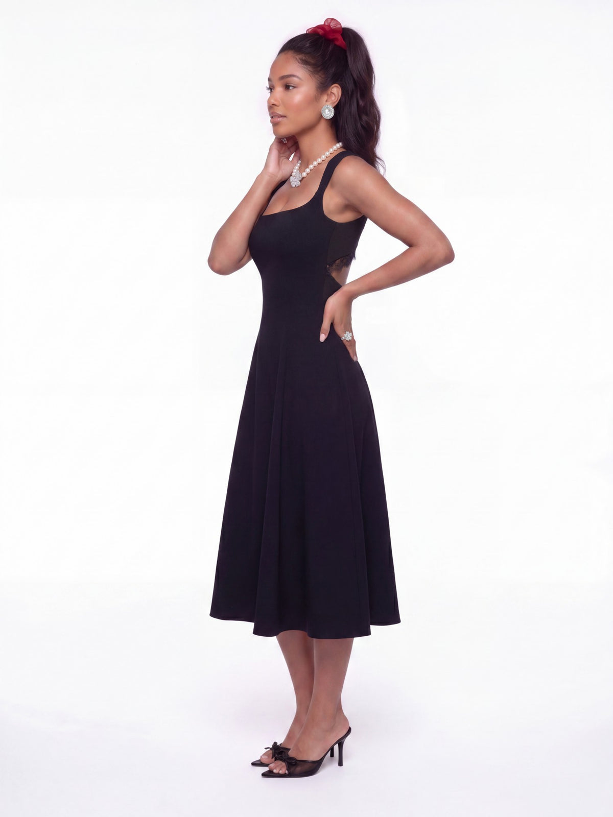 Delilah Square-Neck Black Dress - Nana Jacqueline