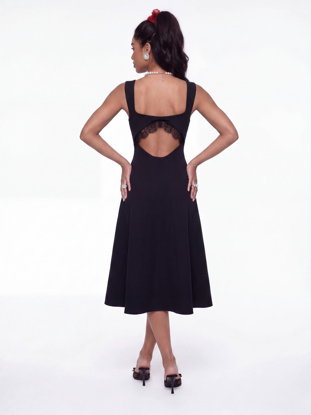 Delilah Square-Neck Black Dress - Nana Jacqueline