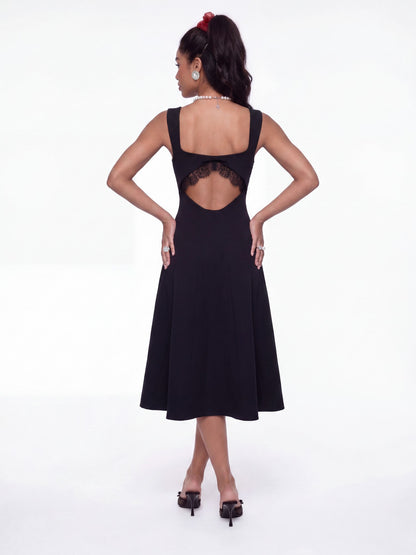 Delilah Square-Neck Black Dress - Nana Jacqueline