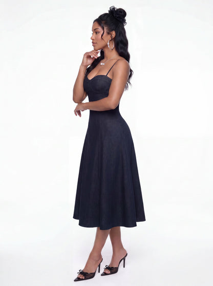 Heidi Corset Blue Denim Dress - Nana Jacqueline