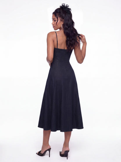 Heidi Corset Blue Denim Dress - Nana Jacqueline