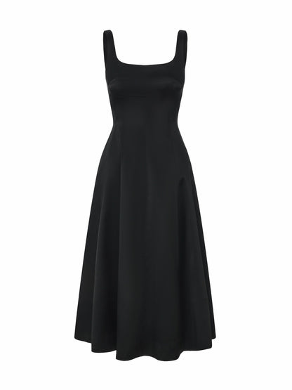 Lauren Square-Neck Black Dress - Nana Jacqueline