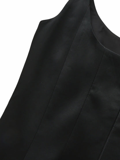 Lauren Square-Neck Black Dress - Nana Jacqueline