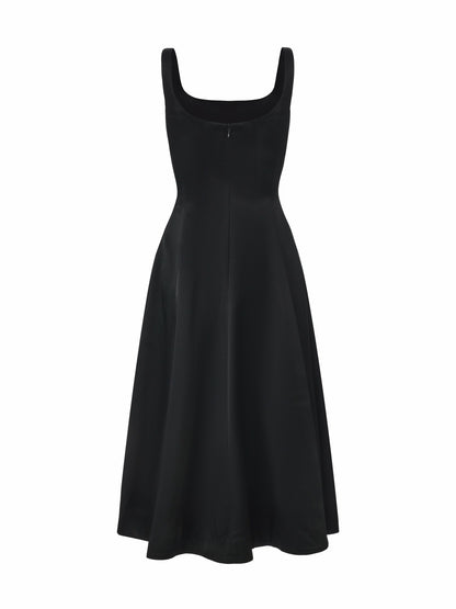 Lauren Square-Neck Black Dress - Nana Jacqueline
