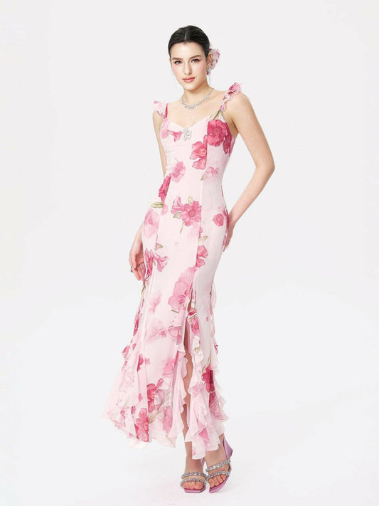 Cera Dress: Pink Maxi Dress for Garden Wedding Guest - Nana Jacqueline