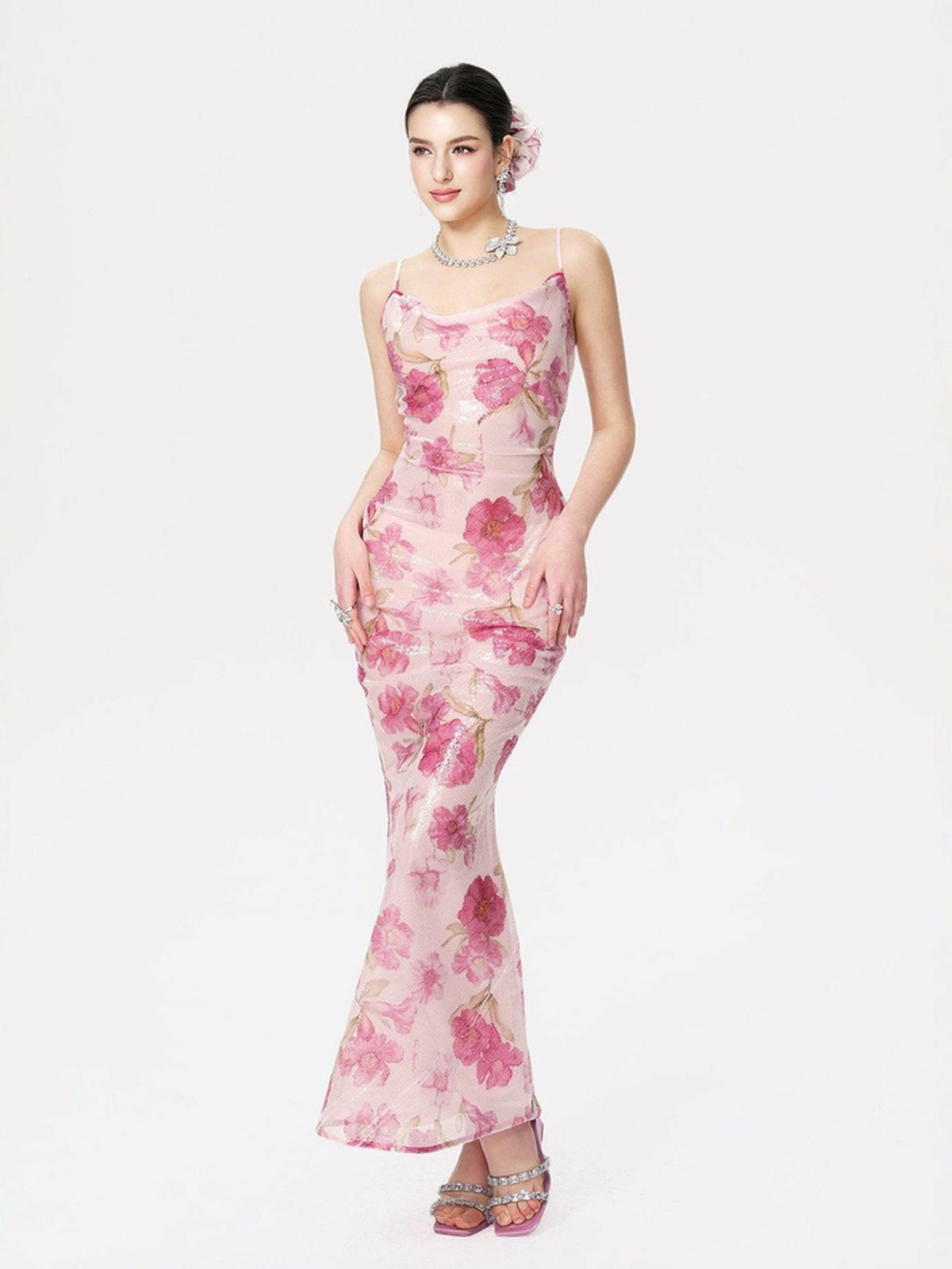 Esmeralda Dress: Pink Maxi Dress for Garden Wedding Guest - Nana Jacqueline