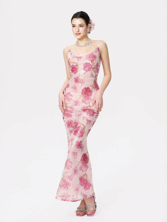 Esmeralda Dress: Pink Maxi Dress for Garden Wedding Guest - Nana Jacqueline