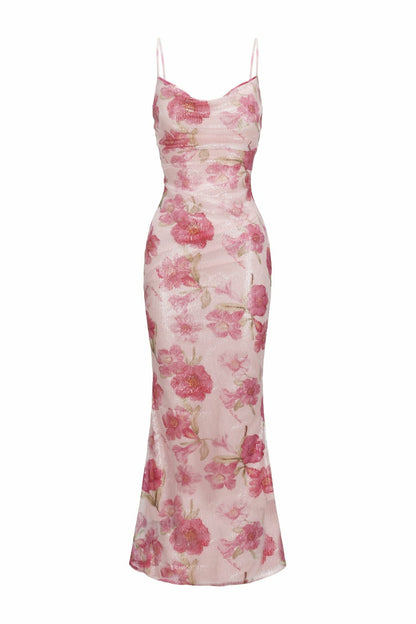 Esmeralda Dress: Pink Maxi Dress for Garden Wedding Guest - Nana Jacqueline