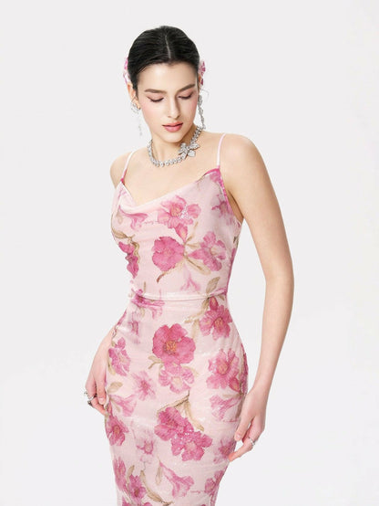 Esmeralda Dress: Pink Maxi Dress for Garden Wedding Guest - Nana Jacqueline
