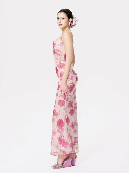 Esmeralda Dress: Pink Maxi Dress for Garden Wedding Guest - Nana Jacqueline