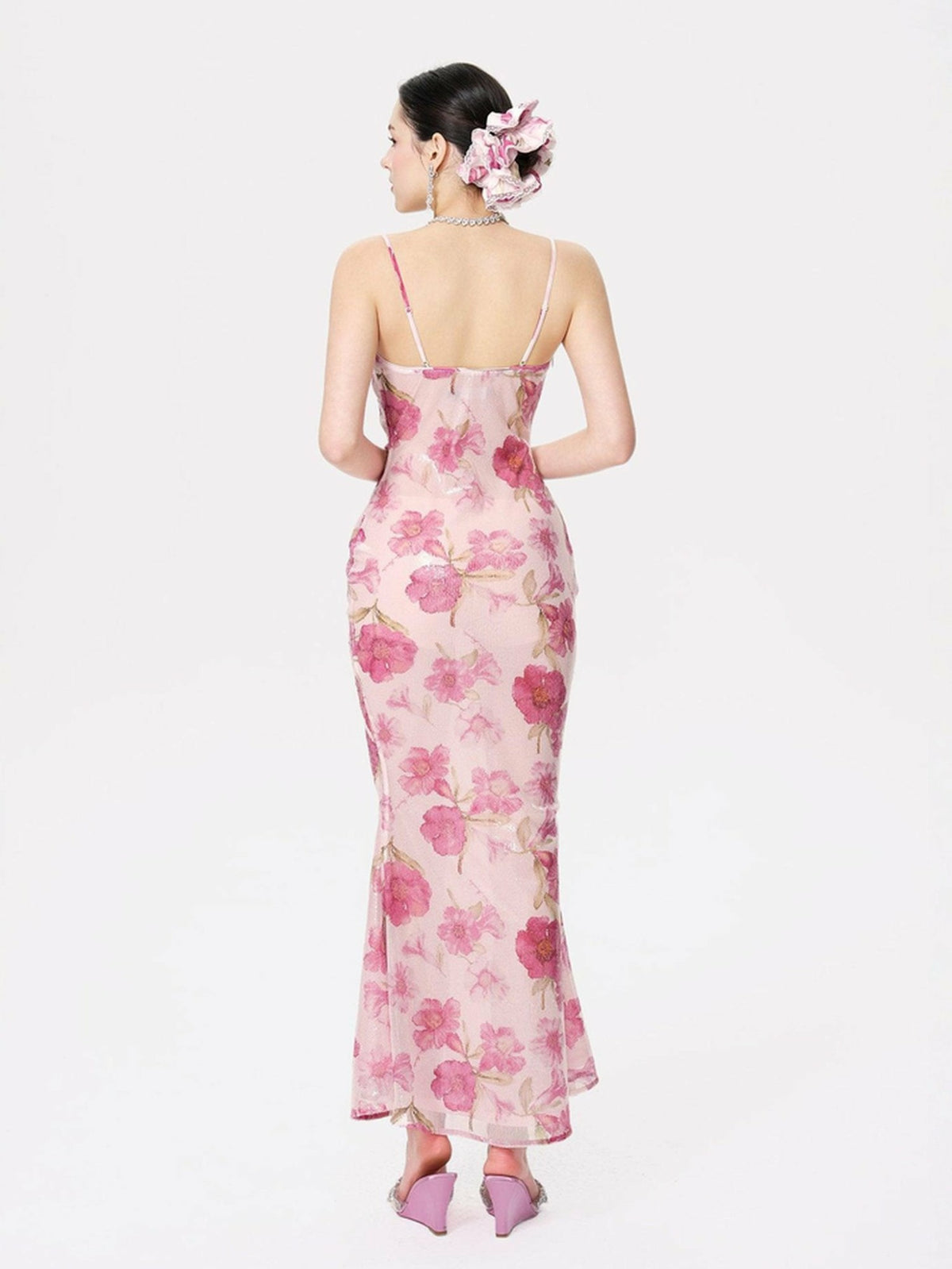Esmeralda Dress: Pink Maxi Dress for Garden Wedding Guest - Nana Jacqueline