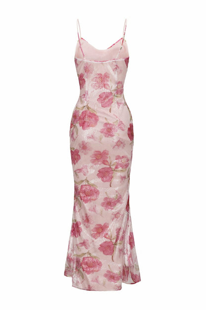 Esmeralda Dress: Pink Maxi Dress for Garden Wedding Guest - Nana Jacqueline