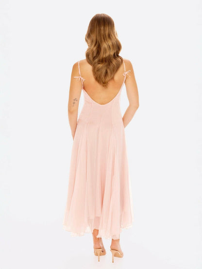 Irena Dress: Pink Maxi Dress for Garden Wedding Guest - Nana Jacqueline