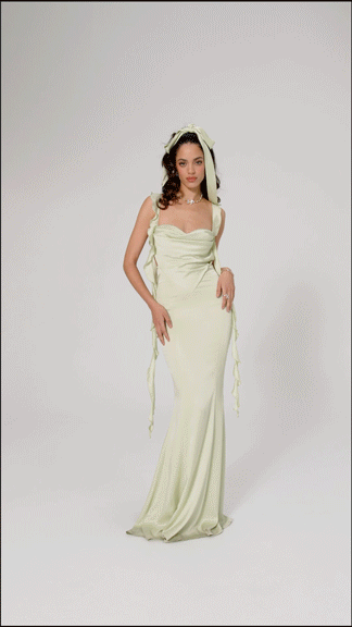 Caroline Dress: Green Maxi Dress for Destination Wedding - Nana Jacqueline