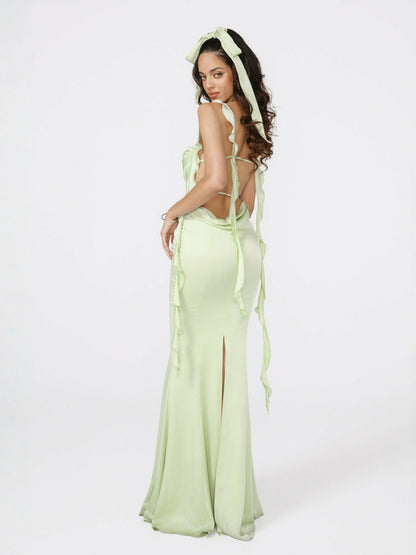 Caroline Dress: Green Maxi Dress for Destination Wedding - Nana Jacqueline
