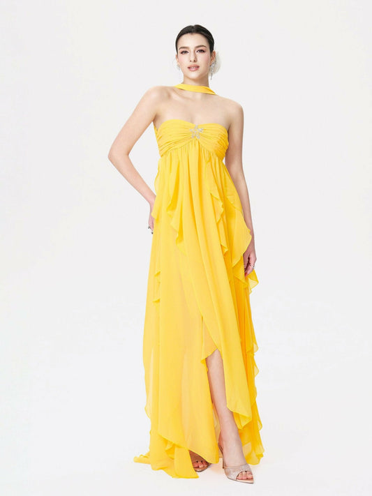 Mariah Dress: Yellow Maxi Dress for Destination Wedding - Nana Jacqueline