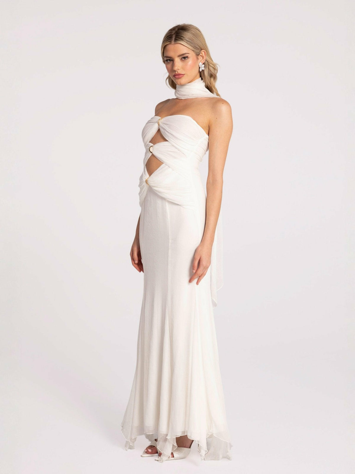 Cassandra Dress: White Maxi Dress for Rehearsal Dinner - Nana Jacqueline