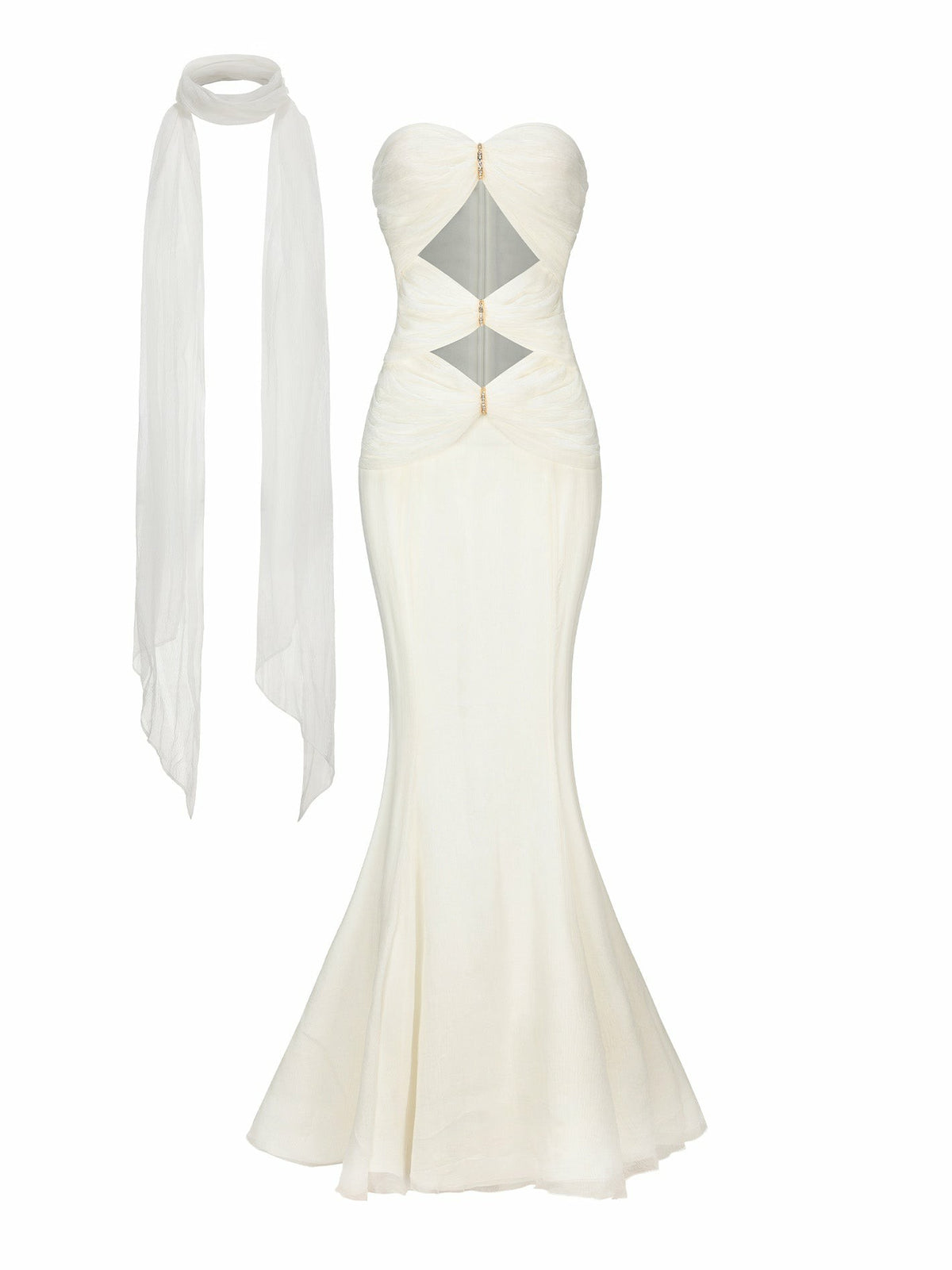 Cassandra Dress: White Maxi Dress for Rehearsal Dinner - Nana Jacqueline