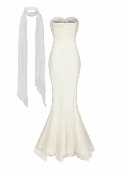 Cassandra Dress: White Maxi Dress for Rehearsal Dinner - Nana Jacqueline