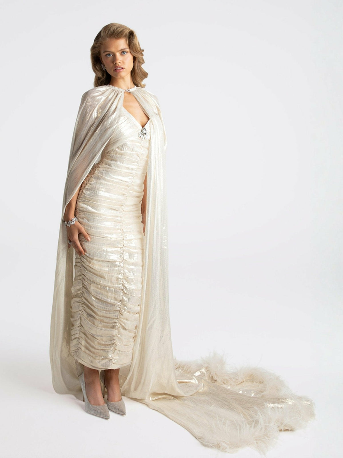 Adele Diamond Dress: Gold Midi Dress for Cocktail Party - Nana Jacqueline