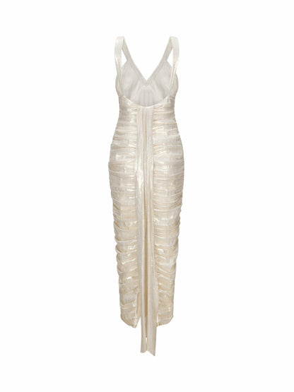 Adele Diamond Dress: Gold Midi Dress for Cocktail Party - Nana Jacqueline