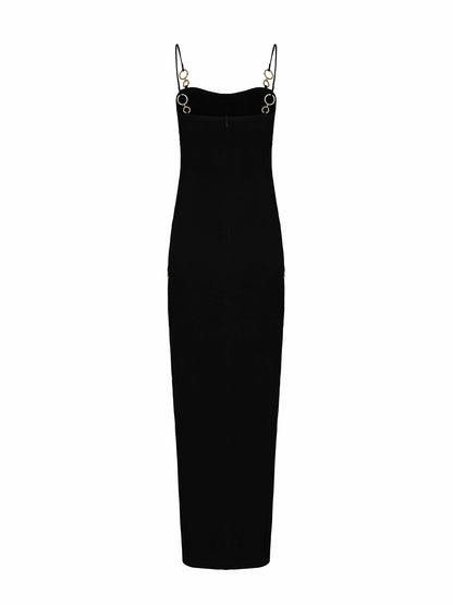 Adeline Dress: Black Maxi Dress for Cocktail Party - Nana Jacqueline