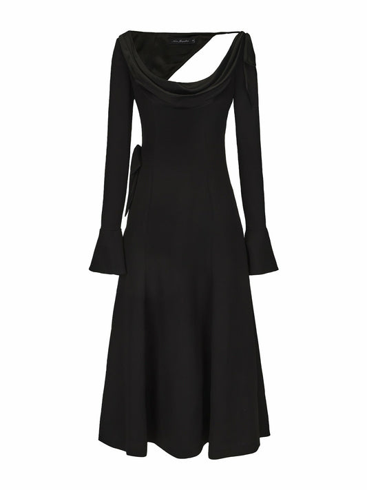 Giselle Dress: Black Midi Dress for Cocktail Party - Nana Jacqueline