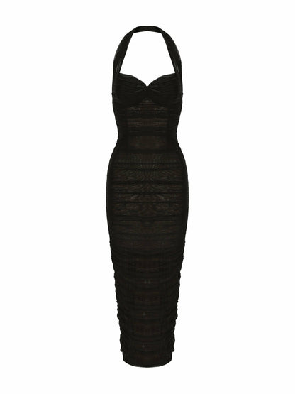 Francesca Dress: Black Midi Dress for Cocktail Party - Nana Jacqueline