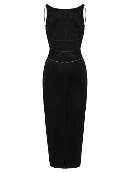 Cristina Dress: Black Midi Dress for Cocktail Party - Nana Jacqueline