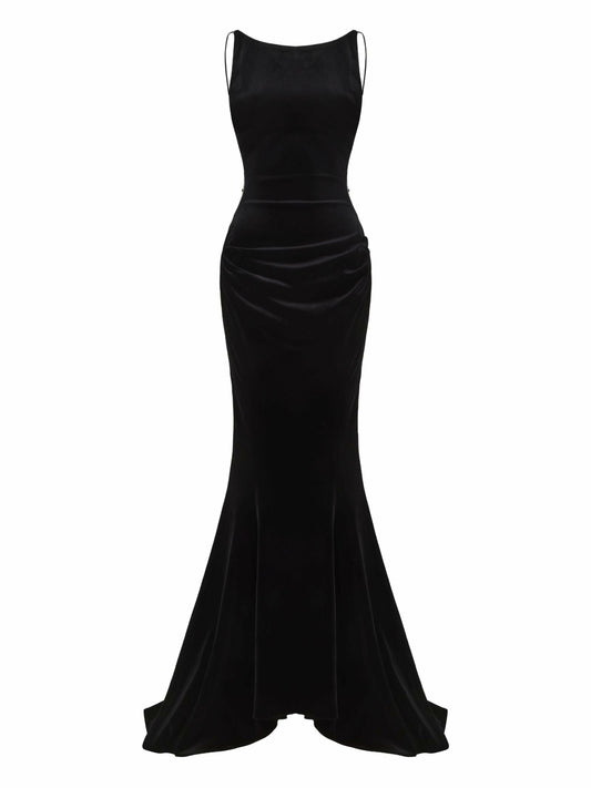 Pauline Velvet Dress: Black Maxi Dress for Formal Events - Nana Jacqueline