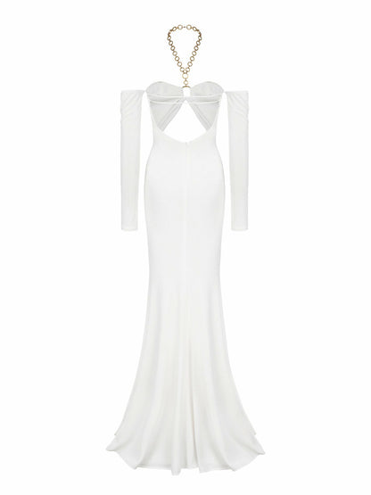 Aviana Dress: White Maxi Dress for Wedding After-Party - Nana Jacqueline
