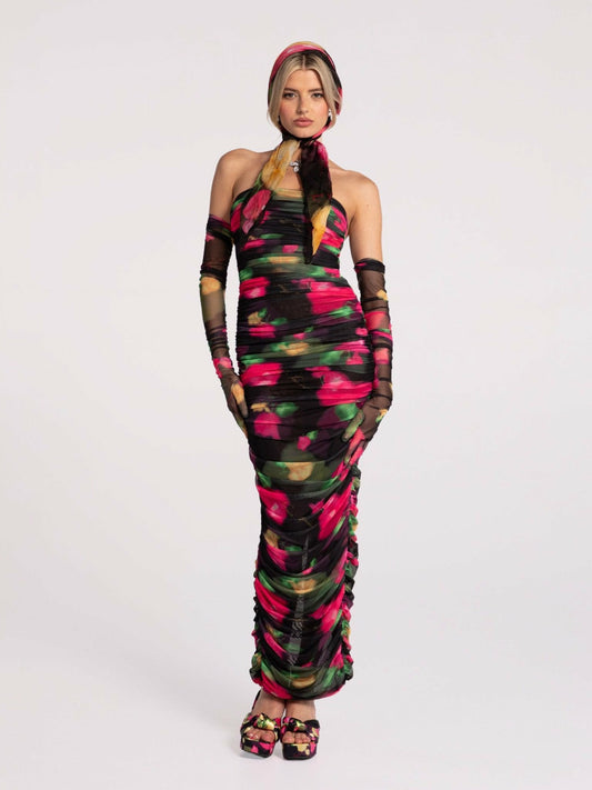 Cordelia Dress: Floral Maxi Dress for Cocktail Party - Nana Jacqueline