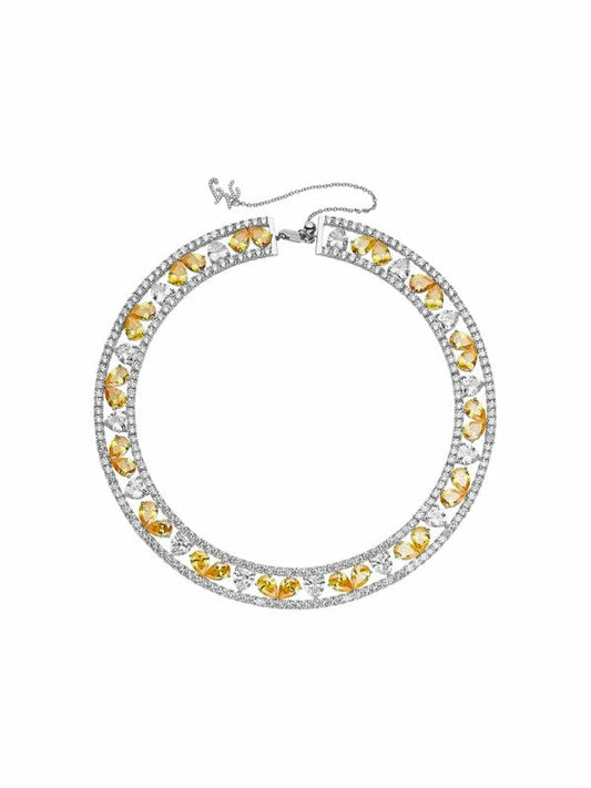 Angelina Necklace: Yellow Necklace for Cocktail Party - Nana Jacqueline
