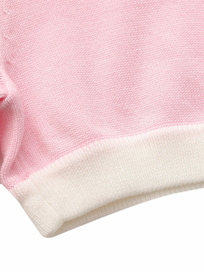 Pink Fold-Over Waist Knit Shorts - Nana Jacqueline