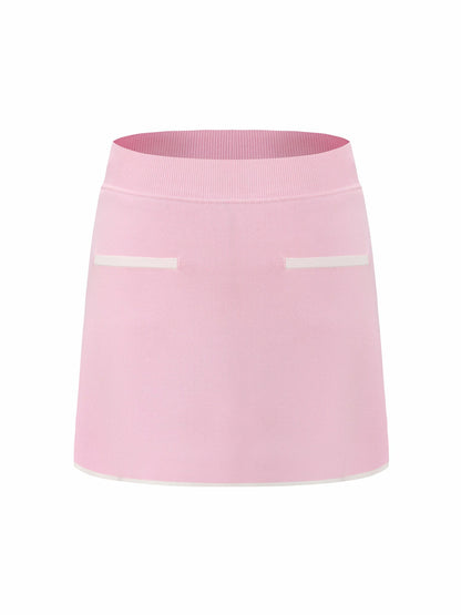 Pink Contrast A-Line Skirt - Nana Jacqueline