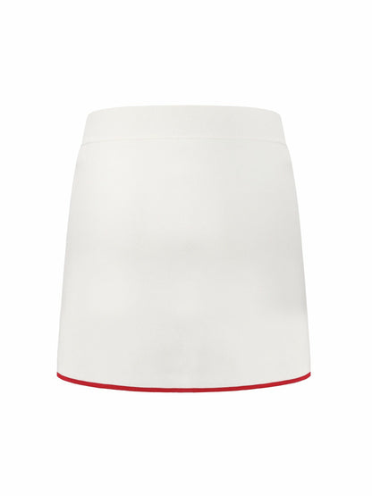 White Contrast A-Line Skirt - Nana Jacqueline