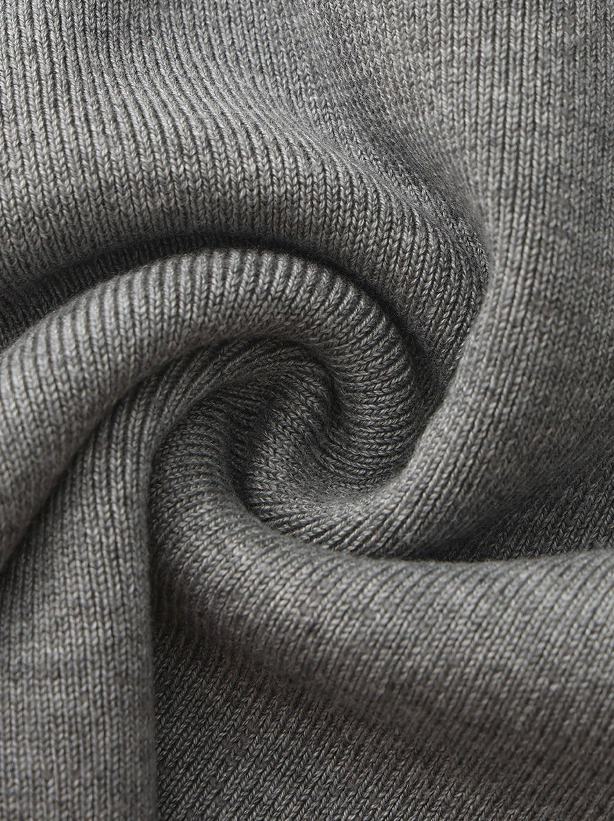 Grey Knit Top with White Contrast Collar - Nana Jacqueline