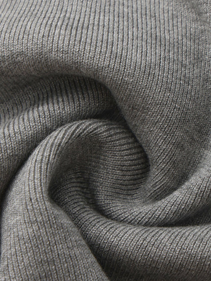 Grey Contrast-Trim Fitted Knit Vest - Nana Jacqueline