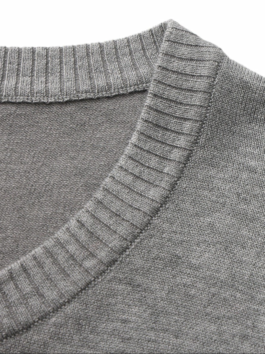 Grey Fitted Round-Neck Knit Cardigan - Nana Jacqueline