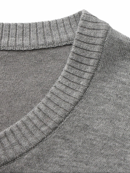 Grey Fitted Round-Neck Knit Cardigan - Nana Jacqueline