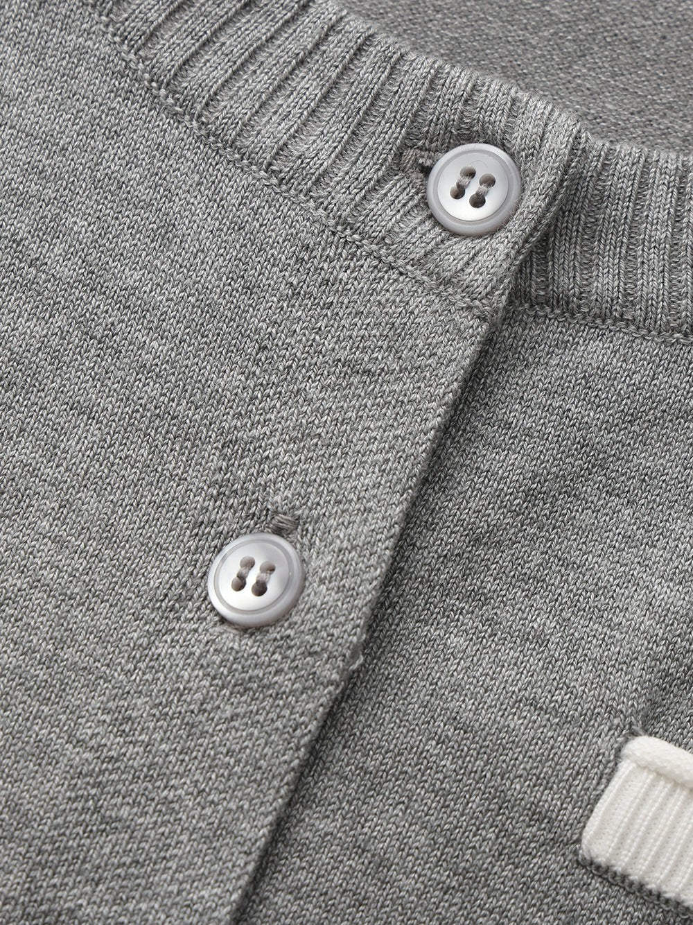 Grey Fitted Round-Neck Knit Cardigan - Nana Jacqueline