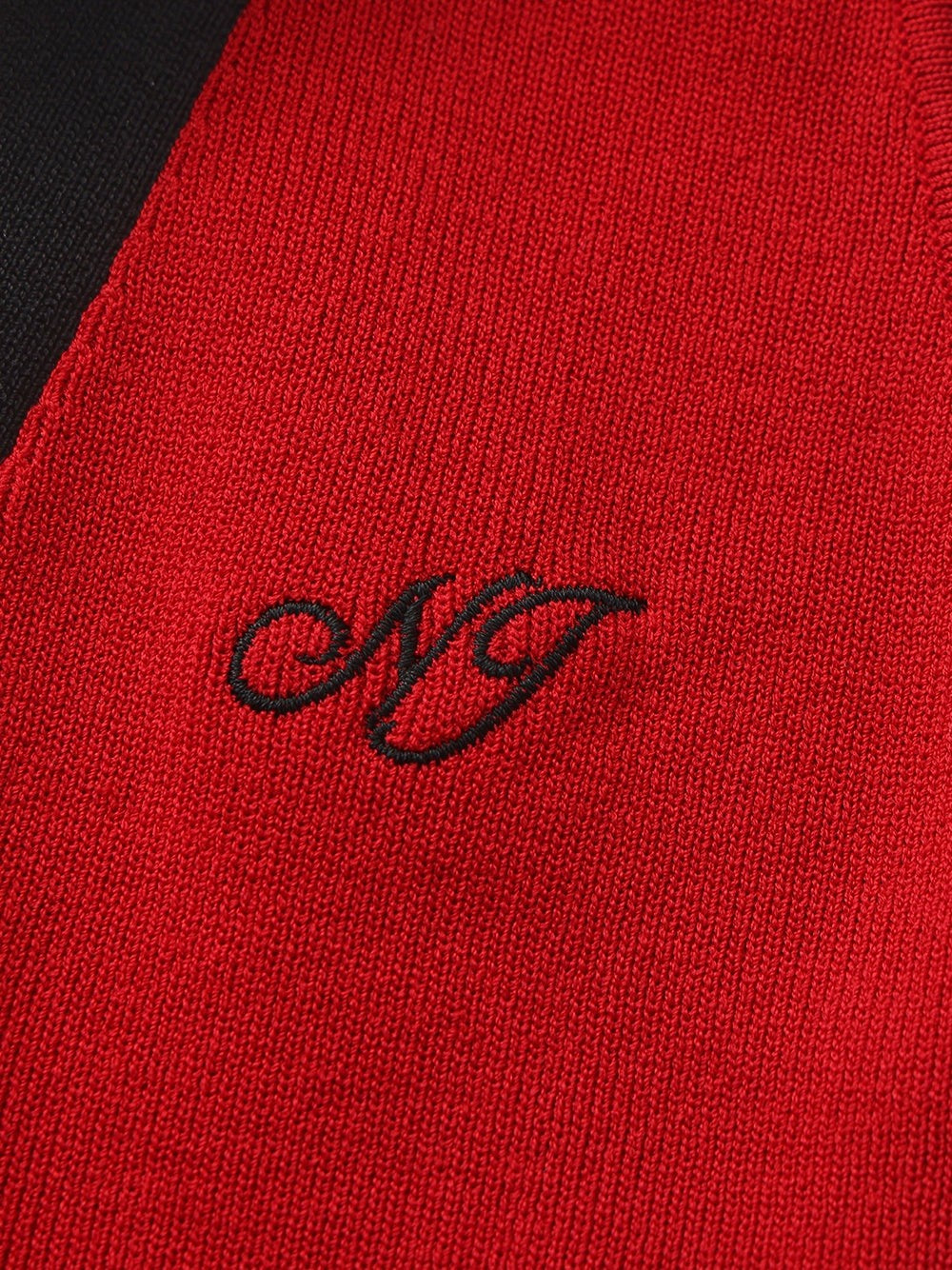 Red Contrast Halter Knit Top - Nana Jacqueline