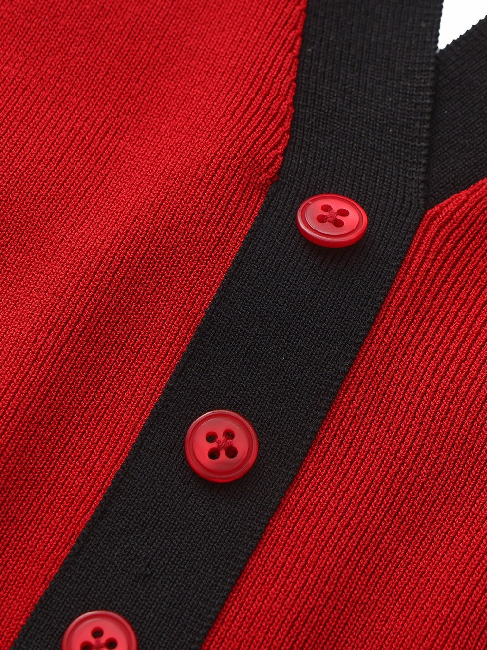 Red Contrast Halter Knit Top - Nana Jacqueline