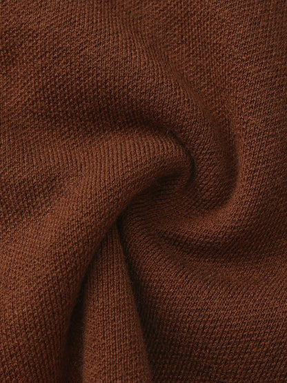 Brown Contrast-Trim Knit Three-Piece Set - Nana Jacqueline