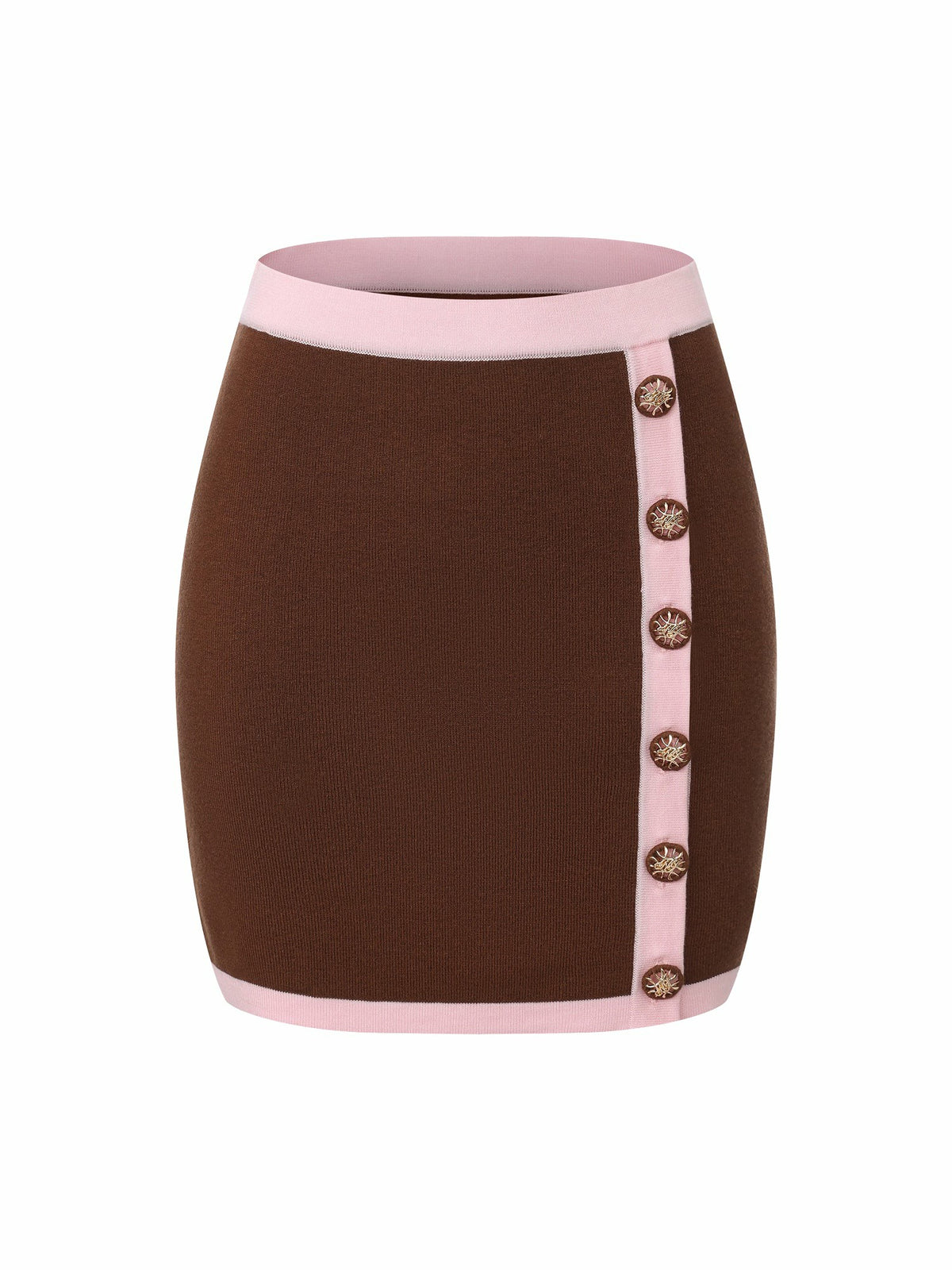 Brown Contrast-Trim Knit Three-Piece Set - Nana Jacqueline