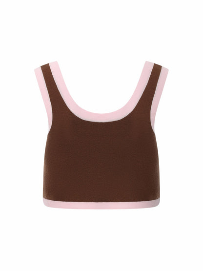 Brown Contrast-Trim Knit Three-Piece Set - Nana Jacqueline