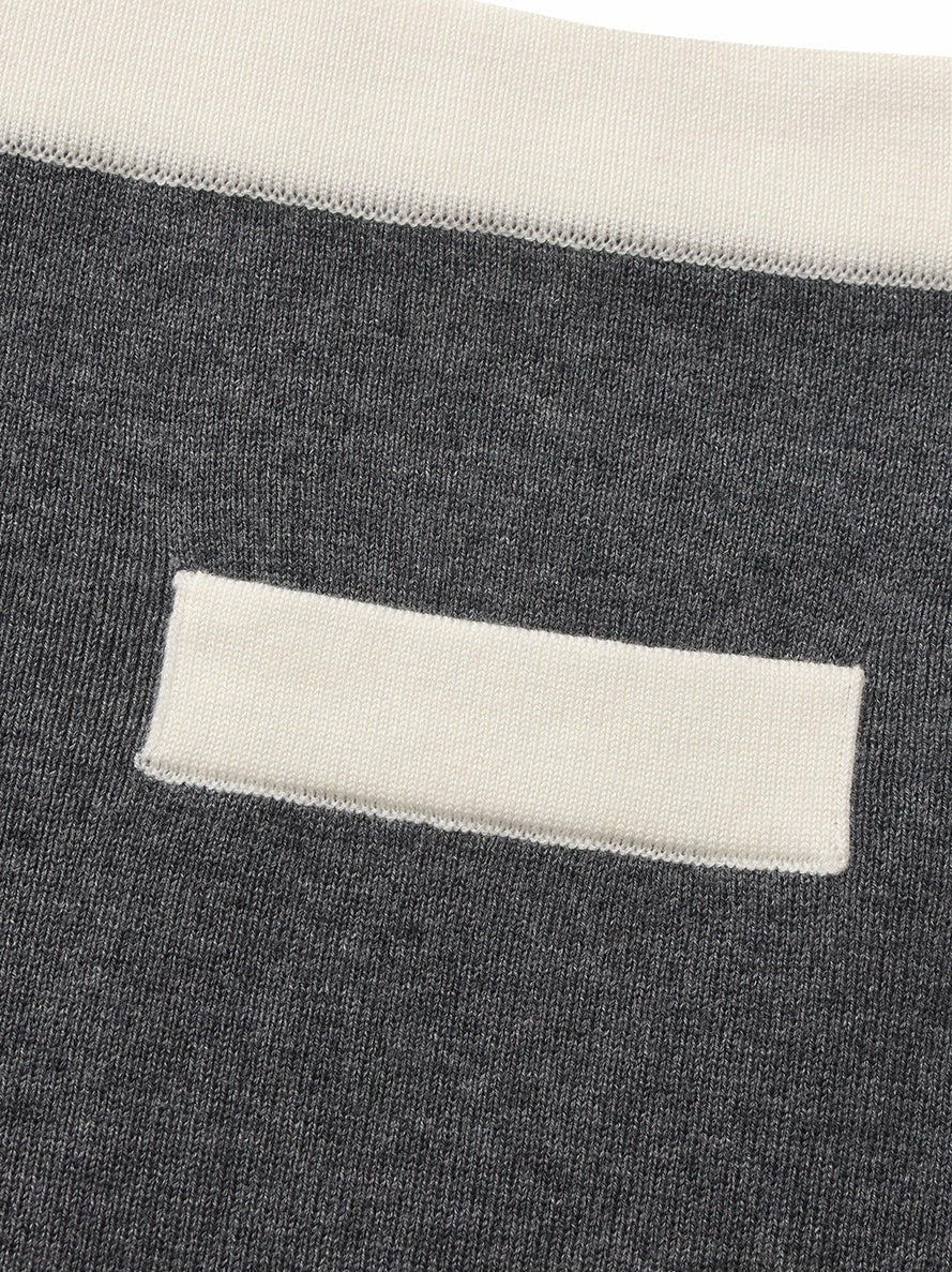 Grey Contrast-Trim Knit Three-Piece Set – Grey - Nana Jacqueline