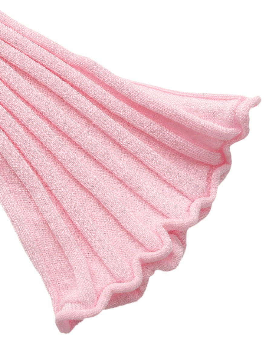 Pink Cropped Ribbed Knit Cardigan - Nana Jacqueline