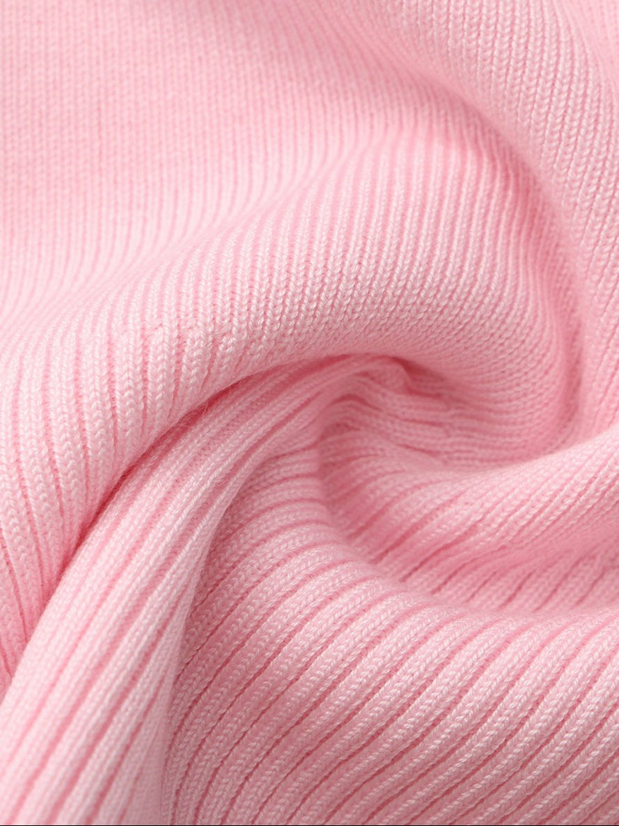 Pink Contrast-Trim Knit Vest with Pearl Buttons - Nana Jacqueline